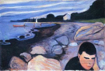 Expresionismo Painting - melancolía 1892 Edvard Munch Expresionismo